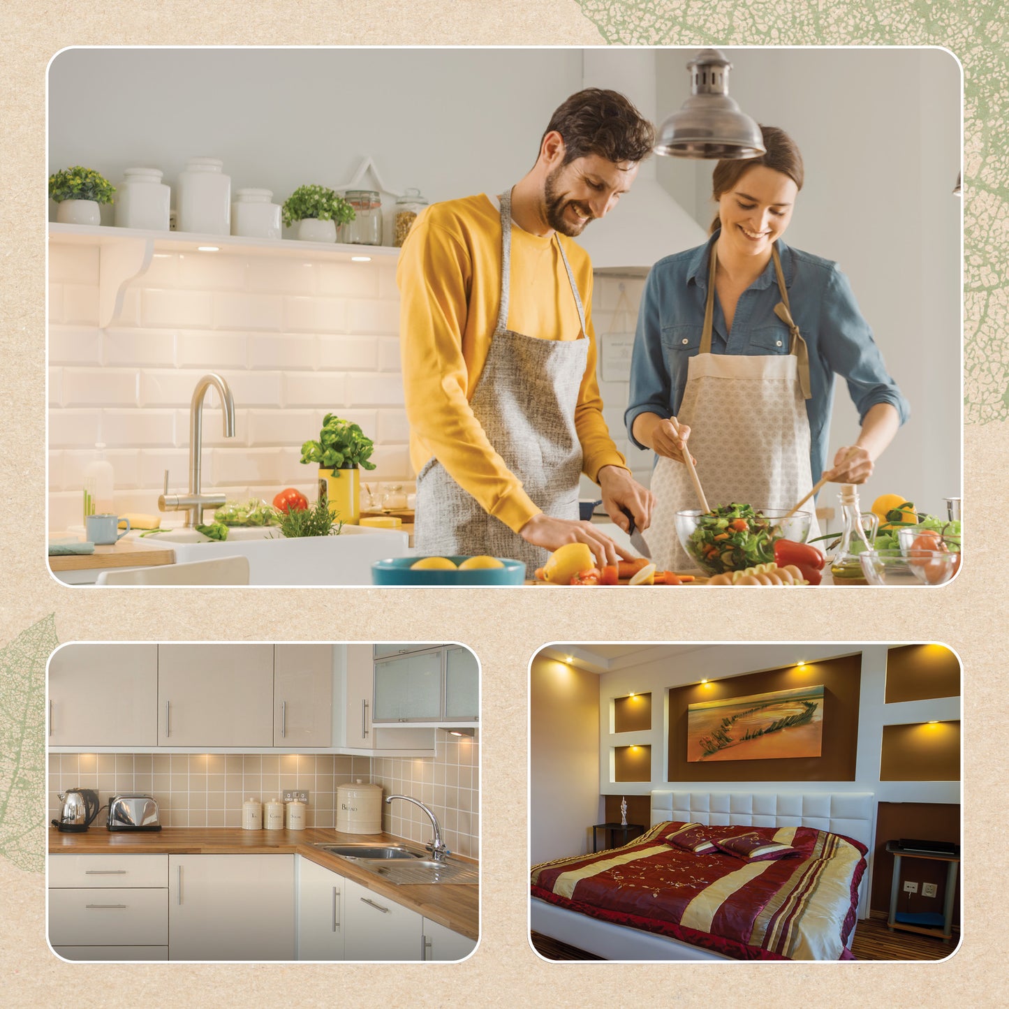 Warm White LED Puck Light Kit