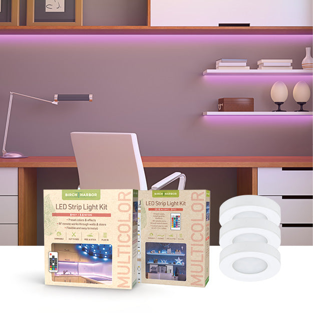 Multicolor LED Strip Light and Puck Light Kits – Birch Harbor Lighting