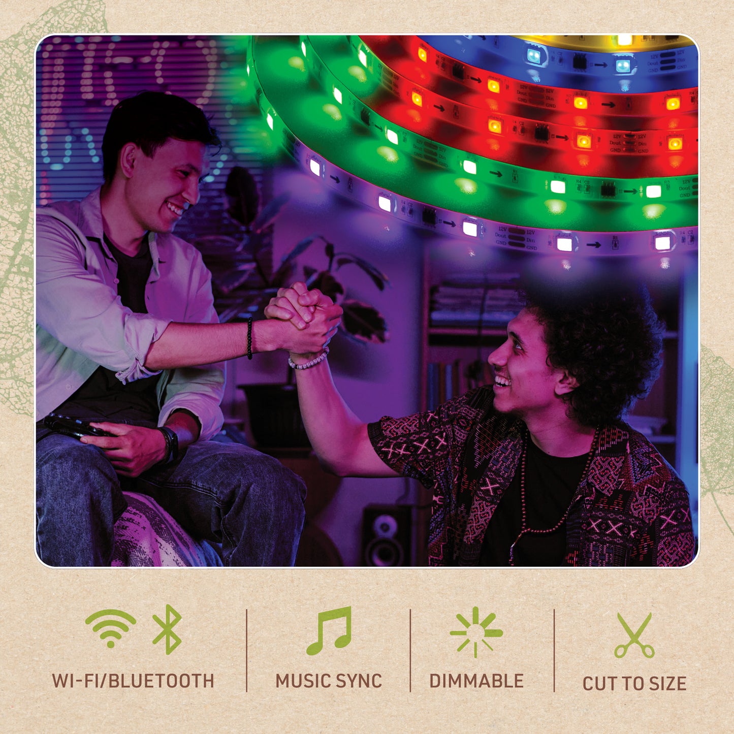 RGBIC Smart LED Strip Light Kit with Remote