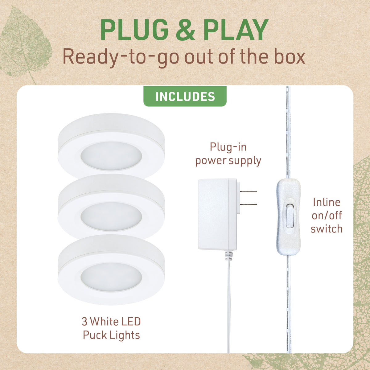 Plug-In White LED Puck Lighting Kit – Birch Lighting